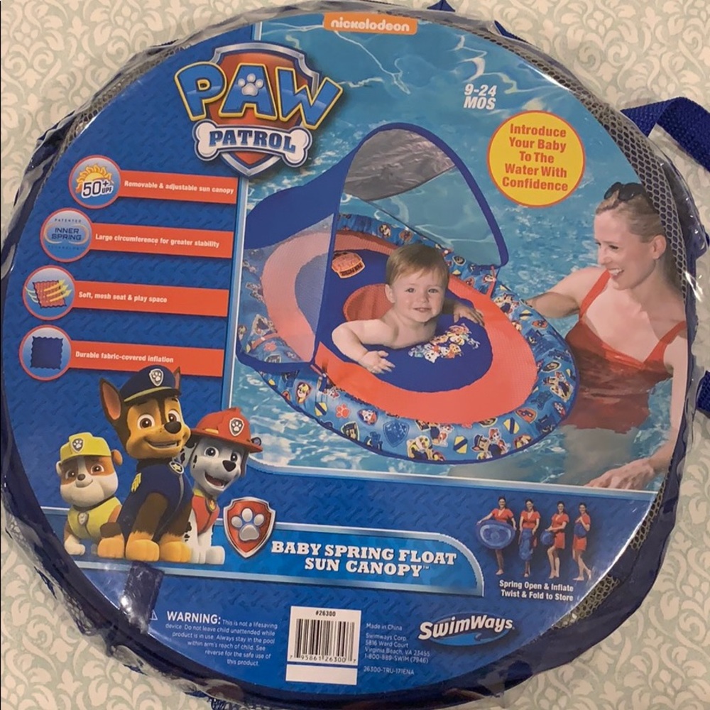 Paw Patrol SwimWays Baby Spring Float Sun Canopy